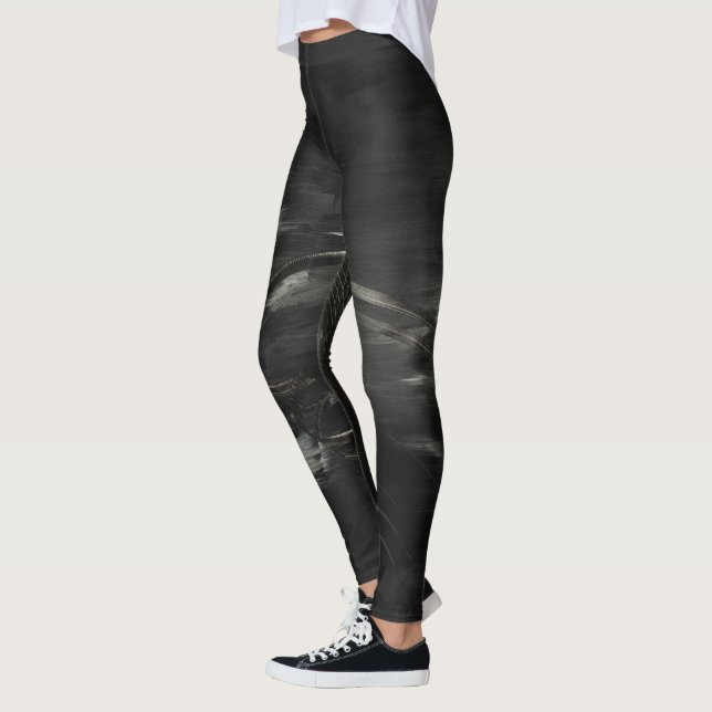 Leggings Polainas negras y de plata frescas - hola (Izquierda)