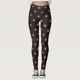 Leggings Polainas/negro con los lunares del oro