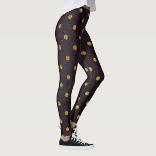 Leggings Polainas/negro con los lunares del oro