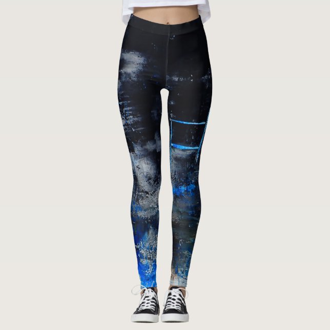 Leggings Polainas originales modernas del arte abstracto, (Anverso)