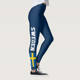 Leggings Polainas oscuras de encargo de la bandera sueca
