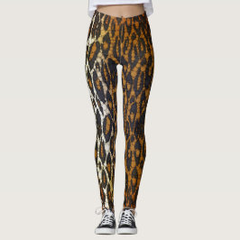 Leggings Polainas para mujer del estampado leopardo negro