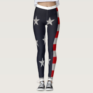 Leggings Polainas patrióticas de las barras y estrellas
