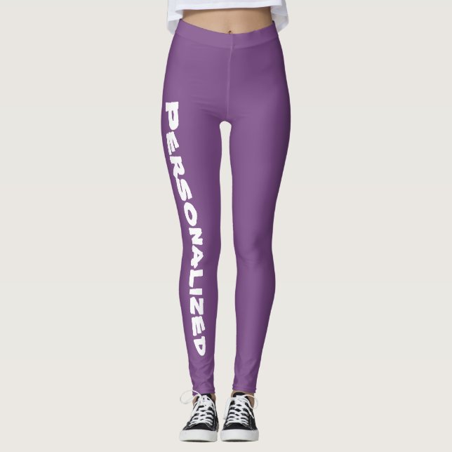 Leggings Polainas personalizadas púrpura de las señoras (Anverso)