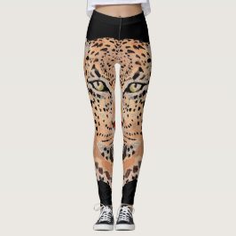 Leggings Polainas pintadas a mano del estampado leopardo