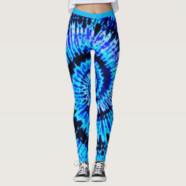 Leggings Polainas psicodélicas azules de la yoga del modelo
