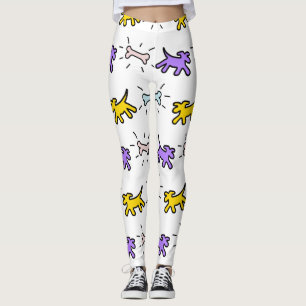 Leggings Polainas púrpuras amarillas 1 del estilo de la