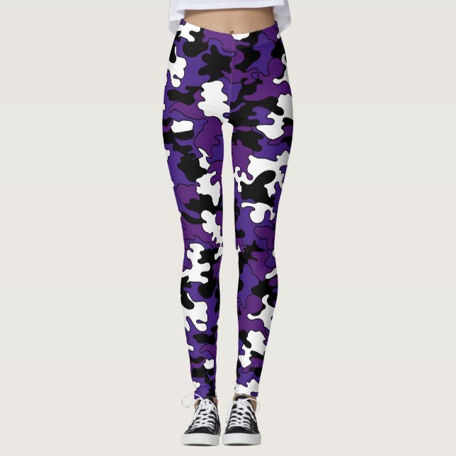Leggings Polainas púrpuras de Camo (Anverso)