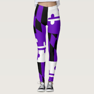 Leggings Polainas púrpuras de la bandera de Maryland