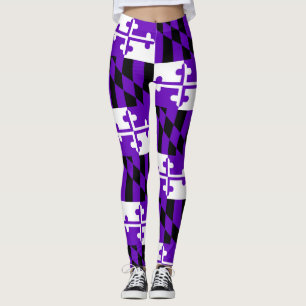 Leggings Polainas púrpuras de la bandera de Maryland del