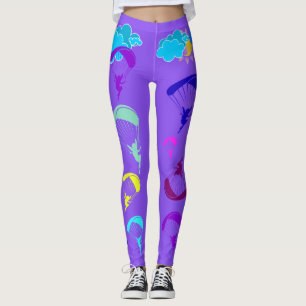 Leggings Polainas púrpuras de la sol del duendecillo del
