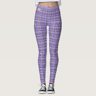 Leggings Polainas púrpuras de la tela escocesa de la