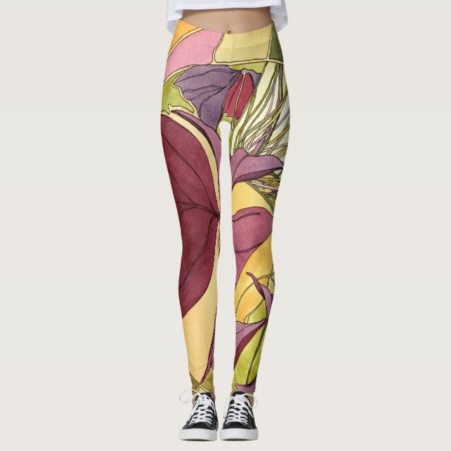 Leggings Polainas púrpuras de Oxalis (Anverso)