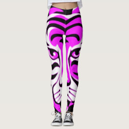 Leggings Polainas púrpuras del animal del tigre de la