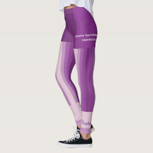 Leggings Polainas púrpuras del equipo/del club de la raya