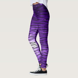 Leggings Polainas púrpuras del modelo del diseño del tigr