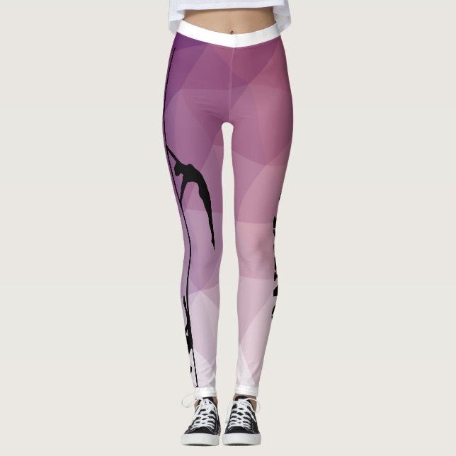 Leggings Polainas púrpuras y rosadas de la danza de la (Anverso)