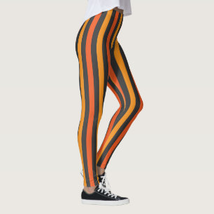 Leggings Polainas rayadas anaranjadas y negras
