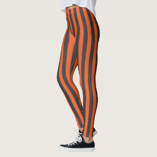 Leggings Polainas rayadas anaranjadas y negras