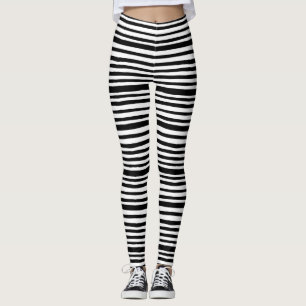 Leggings Polainas rayadas blancos y negros