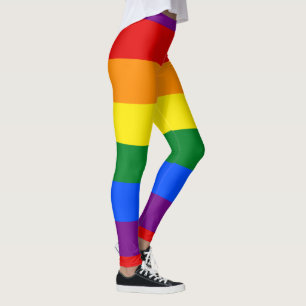 Leggings Polainas rayadas coloridas de la bandera del arco