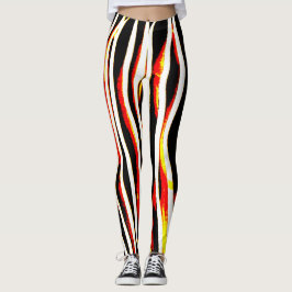 Leggings Polainas rayadas de la cebra del relámpago de