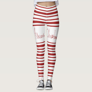 LEGGINGS POLAINAS RAYADAS DEL BASTÓN DE CARAMELO