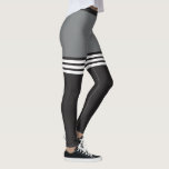 Leggings Polainas rayadas negras y blancas de los deportes<br><div class="desc">Polainas gráficas deportivas y de moda para todas las ocasiones</div>