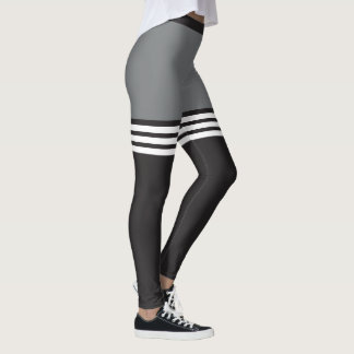 Leggings Polainas rayadas negras y blancas de los deportes