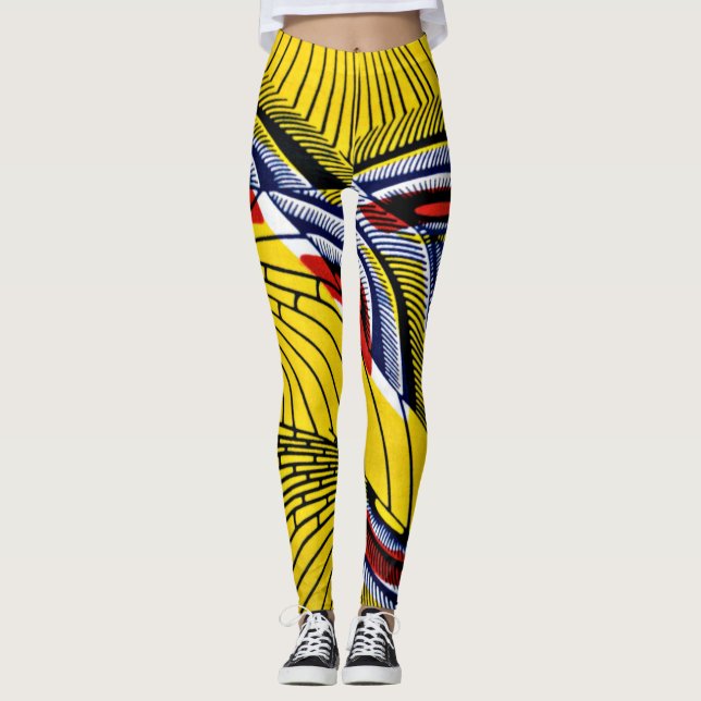 Leggings Polainas Re-Imaginadas de la pluma del pavo real (Anverso)