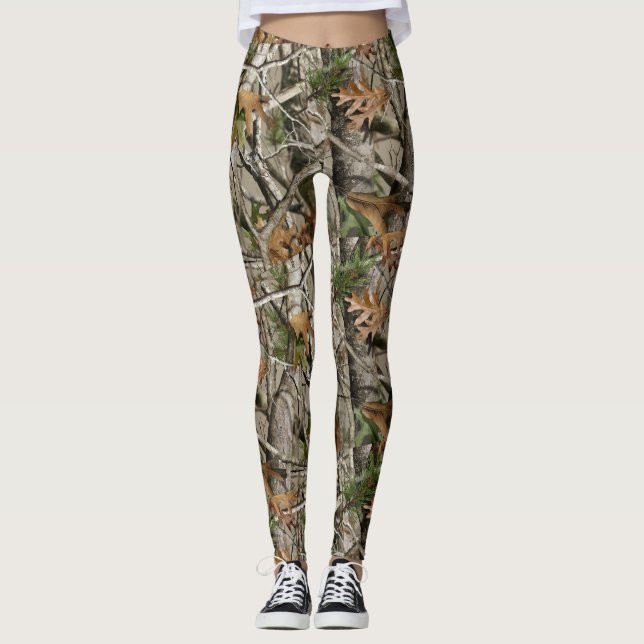 Leggings Polainas reales Camo del camuflaje de las mujeres (Anverso)