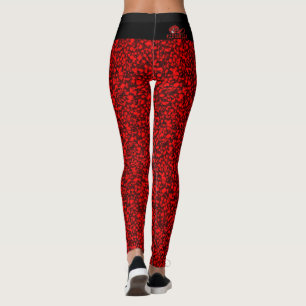 Leggings Polainas reales rojas y negras del dolor