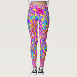 Leggings Polainas retras de la flor