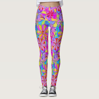 Leggings Polainas retras de la flor