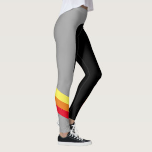 Leggings Polainas rojas/anaranjadas/amarillas deportivas de