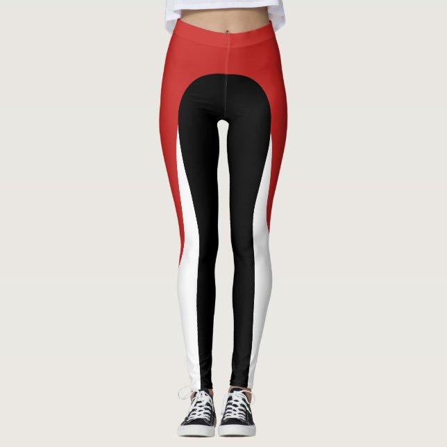 Leggings Polainas rojas/blancas/negras del modelo (Anverso)