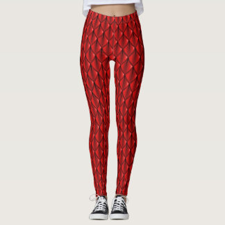 Leggings Polainas (rojas) de la fantasía de la escala del
