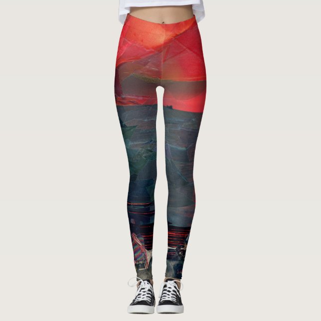 Leggings Polainas rojas de la luna (Anverso)