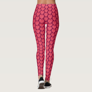 Leggings Polainas rojas del arte de la acuarela de rubíes
