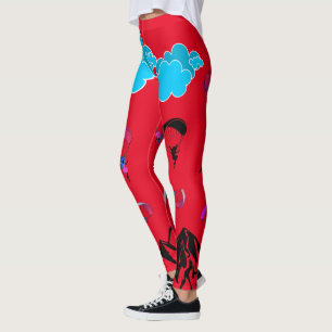 Leggings Polainas rojas del duendecillo del Paragliding