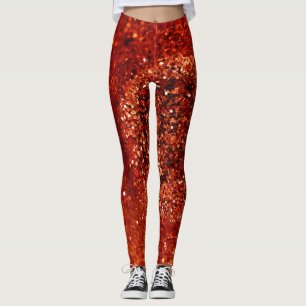 Leggings Polainas rojas del purpurina