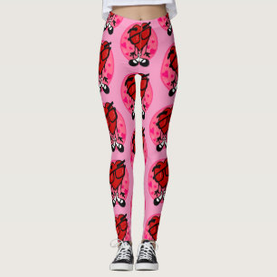 LEGGINGS POLAINAS ROJAS DEL ROSA DEL CORAZÓN DEL EL DÍA D