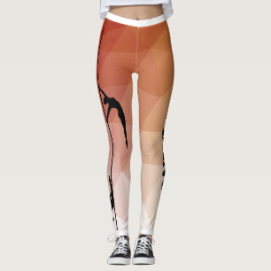 Leggings Polainas rojas y anaranjadas de la danza y de la