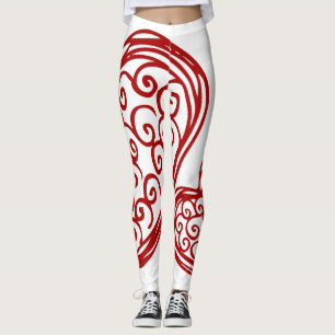 Leggings Polainas rojas y blancas