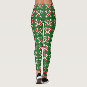 Leggings Polainas rojas y verdes divertidas del candycane