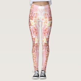 Leggings Polainas rosa y impresión anaranjada del diseñador
