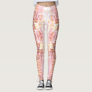 Leggings Polainas rosa y impresión anaranjada del diseñador