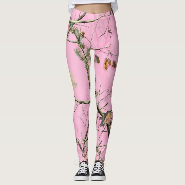 Leggings Polainas rosadas de Camo (Anverso)