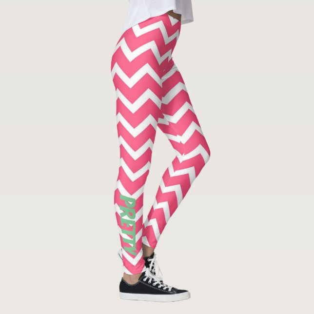 Leggings Polainas rosadas de Chevron (Derecha)