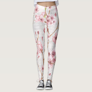 Leggings Polainas rosadas de la flor de cerezo